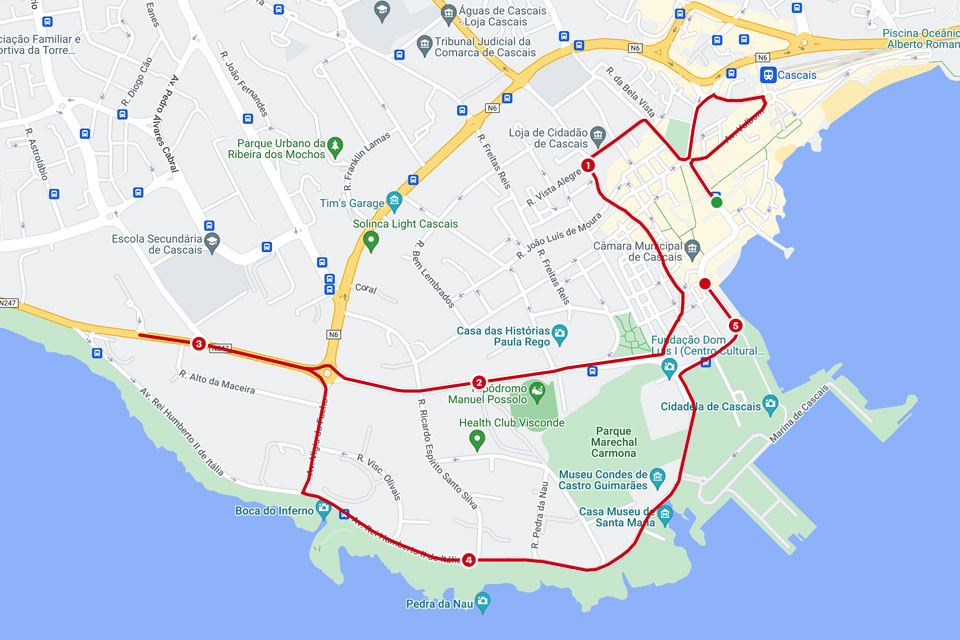 Mapa do percurso